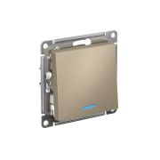 Переключатель одноклавишный ATLASDESIGN с подсветкой схема 6а 10АХ механизам шампань