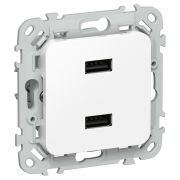 FLITE Розетка USB A+A 3,1А РЮ-2-ФлБ белый IEK