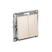 ATLASDESIGN 2-клавишный ВЫКЛЮЧАТЕЛЬ, сх.5, 10АХ, быстрозажимные клеммы, БЕЖЕВЫЙ