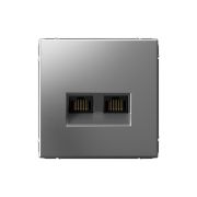 ARTGALLERY РОЗЕТКА двойная компьютерная RJ45+RJ45, кат. 5е, механизм, СТАЛЬ
