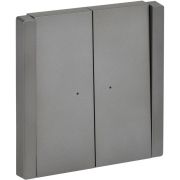 FORTE&PIANO Выключатель 2-клавишный с индикацией 10А FP506 сталь IEK