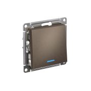 Переключатель одноклавишный ATLASDESIGN с подсветкой схема 6а 10АХ механизам мокко