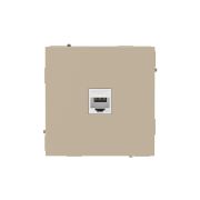 Компьютерная розетка RJ-45 без шторки, кат.6А одинарная,KANT, ванильный марципан