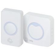 Звонок дверной беспроводной RGB подсветка 36 мелодий от сети белый C101 POLYCOLOR