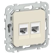 FLITE Розетка 2-местная компьютерная RJ45 категория 5Е UTP РК5е-2-0-ФлСл сливочный IEK