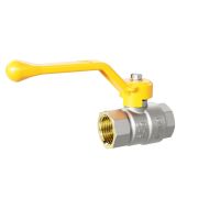 Кран шаровой латунный никелированный 11б27п Ду15 Ру40 (1/2') ВР/ВР рычаг GAS