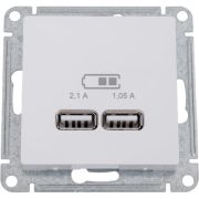 Розетка ATLASDESIGN USB 5В 1 порт x 2,1 А 2 порта х 1,05 А механизм белый
