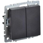 BRITE Выключатель двухклавишный 10А ВС10-2-0-БрЧ черный