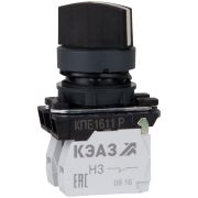 Переключатель КПЕ1611Р-черный-1но+1нз-ручка-фикс-2поз-IP65