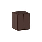 AtlasDesign PROFI IP54 О/У 2-клавишный ВЫКЛЮЧАТЕЛЬ 10 АХ, КОРИЧНЕВЫЙ