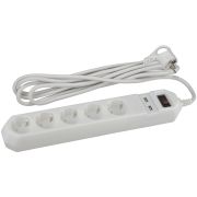 Фильтр сетевой 5х1,5м 2хUSB 10А с/з с выключателем белый