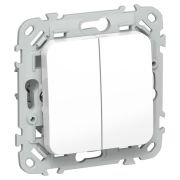 FLITE Выключатель 2-клавишный кнопочный 10А ВС12-2-0-ФлБ белый IEK