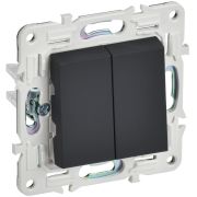 SKANDY Выключатель 2-клавишный проходной 10А SK-V05G графит IEK