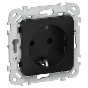FLITE Розетка с заземлением с защитными шторками 16А РСш11-0-ФлЧ черный IEK
