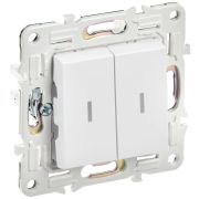SKANDY Выключатель 2-клавишный проходной с индикацией 10А SK-V10W арктический белый IEK