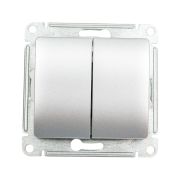GLOSSA Переключатель двухклавишный в рамку алюминий схема 6