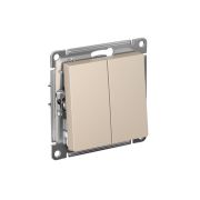ATLASDESIGN переключатель двухклавишный, сх.6/2, 10АХ, механизм, ПЕСОЧНЫЙ