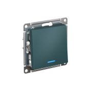 ATLASDESIGN 1-клавишный ВЫКЛЮЧАТЕЛЬ с подсветкой ,сх.1а, 10АХ,мех., быстрозажимные клеммы, ИЗУМРУД