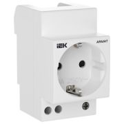ARMAT Розетка на DIN-рейку 45мм с заземлением с защитными шторками 16А IEK