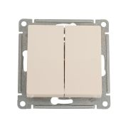 Переключатель двухклавишный ATLASDESIGN схема 6 10АХ механизм бежевый