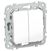 FLITE Выключатель 2-клавишный 10А ВС12-1-0-ФлБ белый IEK
