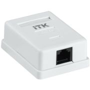 Розетка информационная настенная RJ45 8P8C категория 5е UTP 1-порт белая