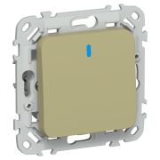 FLITE Выключатель 1-клавишный с индикацией 10А ВС11-1-1-ФлО оливковый IEK