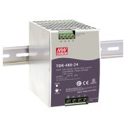 Блок питания AC-DC, 480Вт, ККМ, 3-х фазный, вход 340-550В AC, 47-63,480-780В DC, выход 24В,20A, рег. вых 24-28В, в кожухе на DIN-рейку