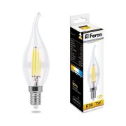 Лампа светодиодная LED 7вт Е14 теплый свеча на ветру FILAMENT