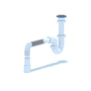 Сифон для мойки АНИ 1 1/2'X40 прямоточный c гибкой трубой 40х40/50