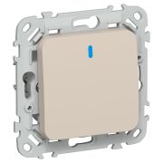 FLITE Выключатель 1-клавишный проходной с индикацией 10А ВС61-1-1-ФлЛ льняной IEK