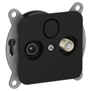 FLITE Розетка 2-местная TV+SAT экранированная оконечная РТВс-2-1-1-ФлЧ черный IEK