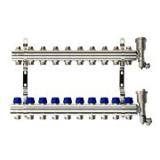 Коллекторная группа FHF-10R set 10 контуров 1'x3/4' c воздухоотводчиками и кронштейнами