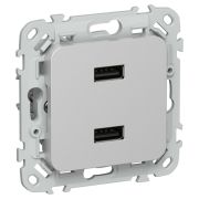 FLITE Розетка USB A+A 3,1А РЮ-2-ФлА алюминий IEK