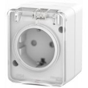 ATLASDESIGN Profi54 Розетка с заземлением со шторками IP54 16А 250B, белый
