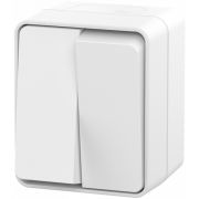 ATLASDESIGN Profi54 Выключатель двухклавишный IP54 10А 250B, белый