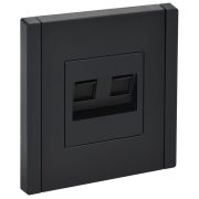 FORTE&PIANO Розетка компьютерная двойная RJ45 кат.5E FP133 черный IEK