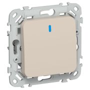 FLITE Выключатель 1-клавишный с индикацией 10А ВС11-1-1-ФлЛ льняной IEK